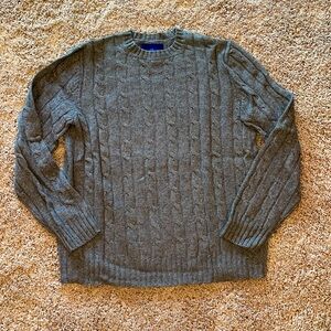 Never worn dark gray Martin and OSA crewneck cable sweater size medium